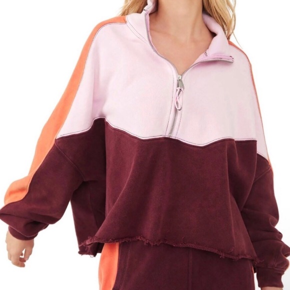 FREE PEOPLE MOVEMENT Fig Jam Split Second Half Zip Pullover Sz XL NWT - Picture 4 of 4